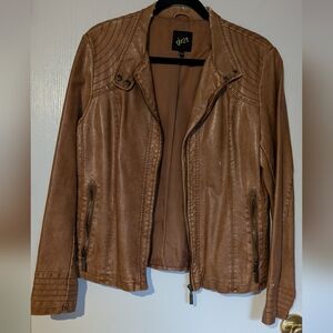 Vintage G21 Faux Leather Brown Moto Jacket